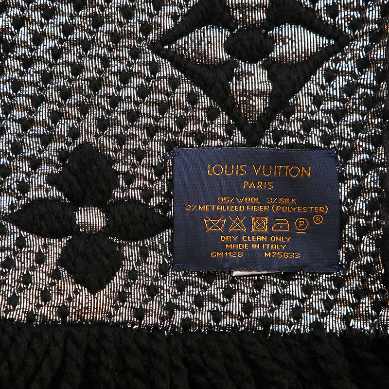 Louis Vuitton Louis Vuitton Monogram Muffler Black x Silver P14627 – NUIR  VINTAGE