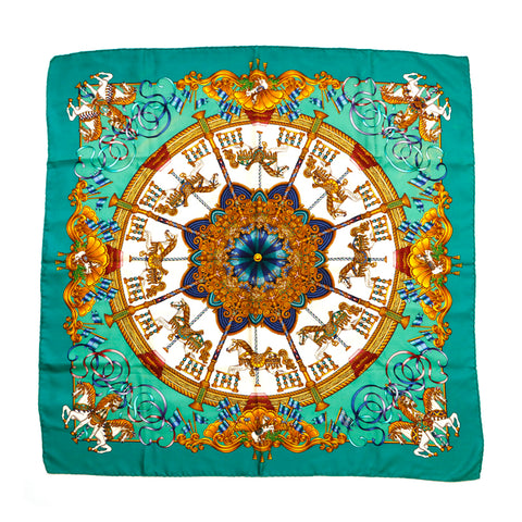 Hermes Hermes Kale 90 Scarf Green P14634