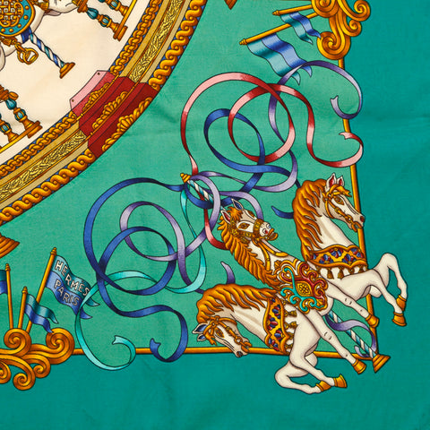 Hermes Hermes Kale 90 Scarf Green P14634