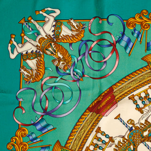 Hermes Hermes Kale 90 Scarf Green P14634