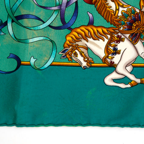 Hermes Hermes Kale 90 Scarf Green P14634