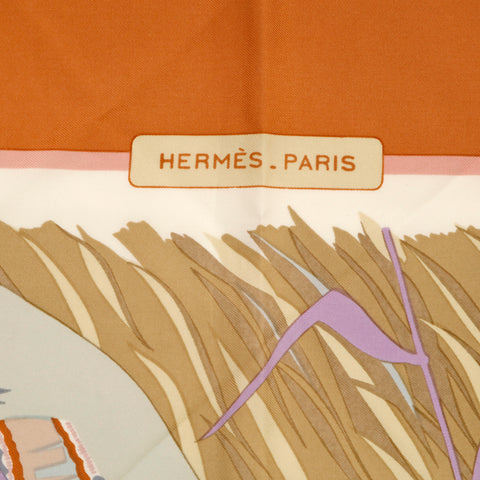 Hermes Hermes Carre 90 Cols Verts Scarf Brown P14639