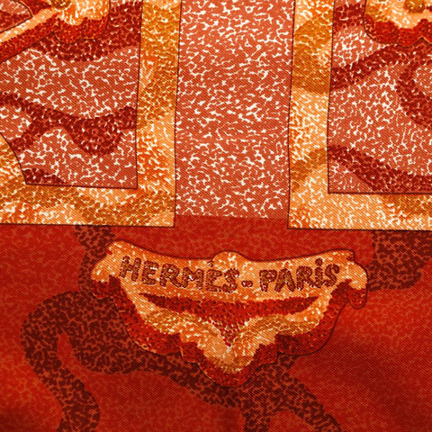 Hermes Carre 90 Écharpe marron P14644