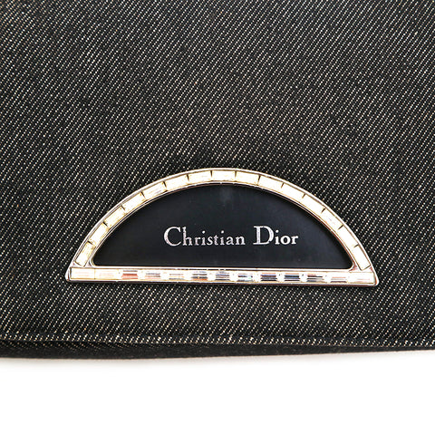 クリスチャンディオール Christian Dior マリスパール ハンドバッグ デニム ブラック P14674