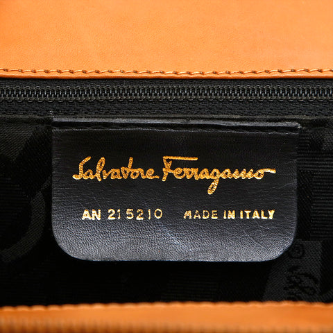サルヴァトーレフェラガモ Salvatore Ferragamo 2way ハンド レザー ショルダーバッグ ブラウン P14677