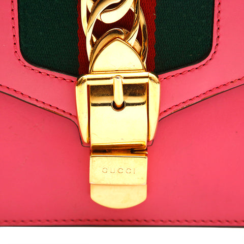 Gucci Sherry Line Shoulder Bag Leather Pink P14679