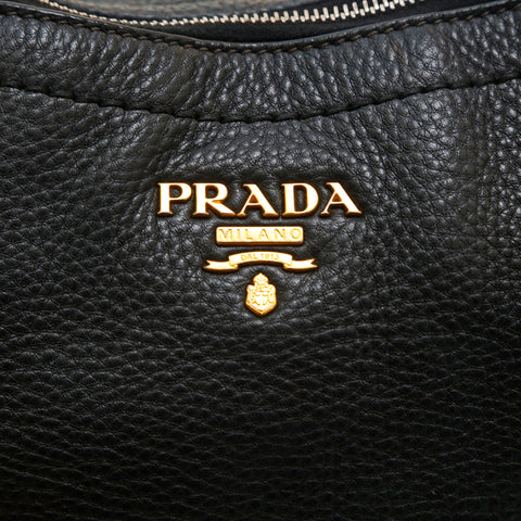 プラダ PRADA 2WAY ショルダー ハンドバッグ レザー ブラック P14690