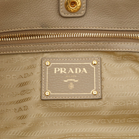 プラダ PRADA 2WAY トート ショルダー ハンドバッグ レザー グレー P14691