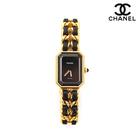 シャネル CHANEL プルミエール L クォーツ 腕時計 ゴールド×ブラック P14709