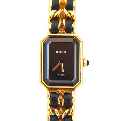 シャネル CHANEL プルミエール L クォーツ 腕時計 ゴールド×ブラック P14709
