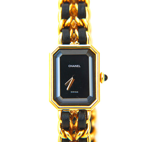 シャネル CHANEL プルミエール L クォーツ 腕時計 ゴールド×ブラック P14710