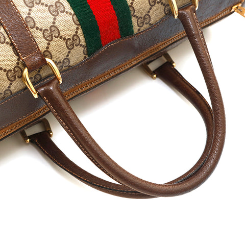 グッチ GUCCI GGスプリーム シェリーライン ボストンバッグ ブラウン P14717