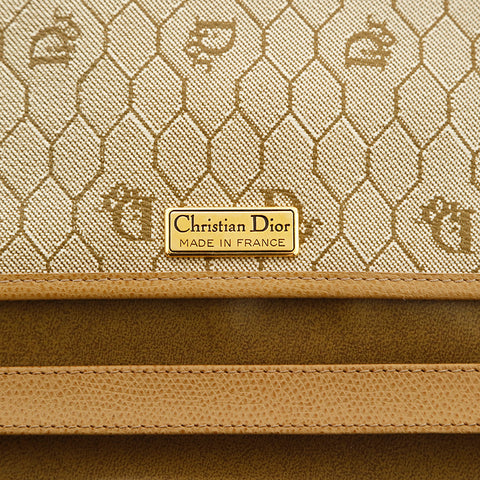 クリスチャンディオール Christian Dior ロゴ ショルダーバッグ レザー ブラウン P14718
