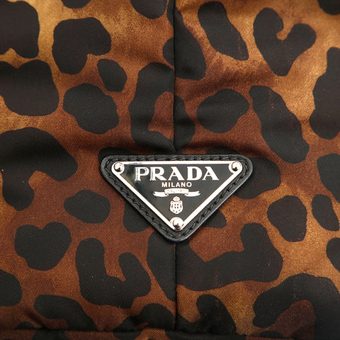 プラダ PRADA テスート レオパード 2way ショルダーバッグ ナイロン カーキ P14731