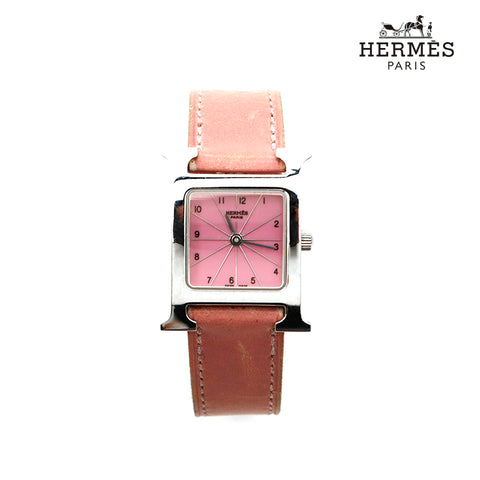 エルメス HERMES Hウォッチ HH1.210 腕時計 □F刻印 ピンク P14741 ...