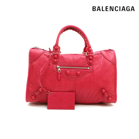 バレンシアガ BALENCIAGA ザ・シティ  ハンドバッグ レザー ピンク P14744