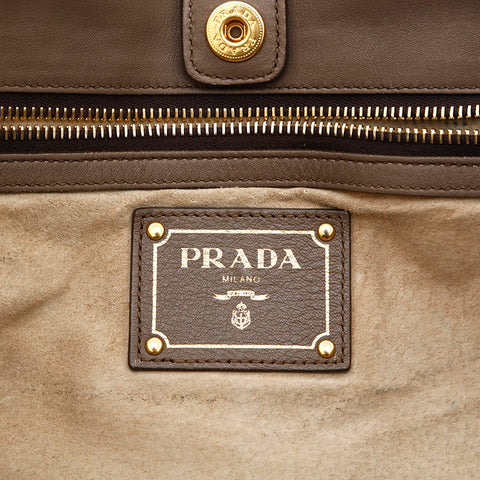 プラダ PRADA ロゴ ハンドバッグ レザー ブラウン系 P14774