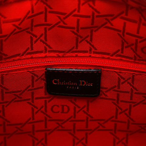 クリスチャンディオール Christian Dior レディディオール カナージュ 2way ショルダー ハンドバッグ ブラック P14775