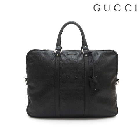 グッチ GUCCI シマ ビジネスバッグ ブリーフケース  ハンドバッグ ブラック P14786