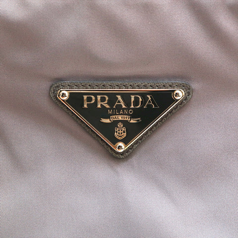プラダ PRADA ロゴ ナイロン ハンドバッグ グレー P14793