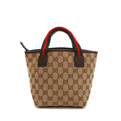 グッチ GUCCI GGキャンバス シェリーライン ハンドバッグ ベージュ