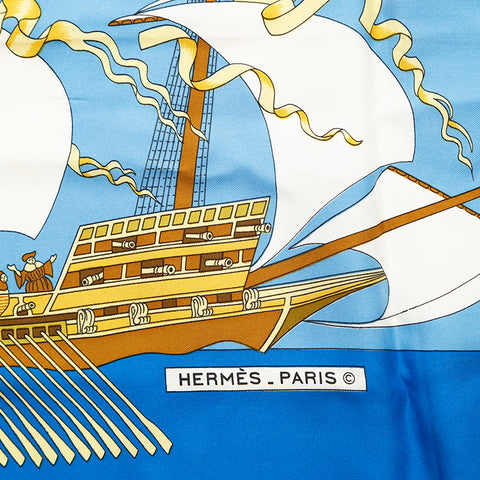 エルメス HERMES カレ90 スカーフ ブルー P14868