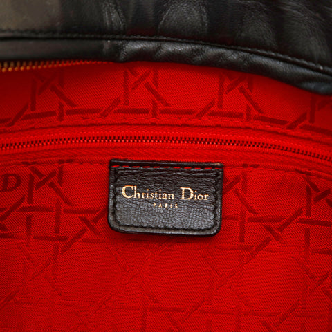 クリスチャンディオール Christian Dior レディディオール カナージュ 2way ショルダー ハンドバッグ ブラック P14879