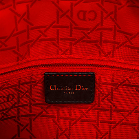 クリスチャンディオール Christian Dior レディディオール ラージ カナージュ ハンドバッグ ブラック P14890