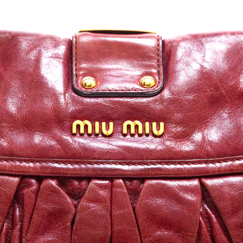 ミュウ ミュウ Miu Miu 2WAY ショルダー ハンドバッグ パープル P14943