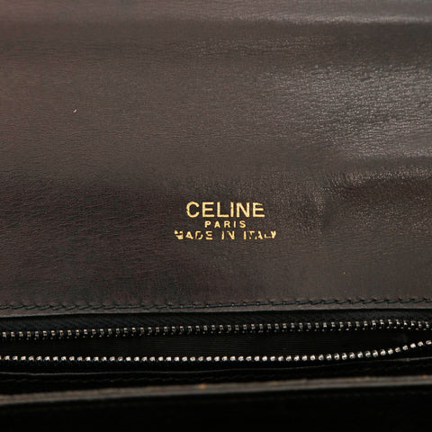 セリーヌ CELINE 馬車金具 ボックスカーフ ショルダーバッグ ブラック P14997