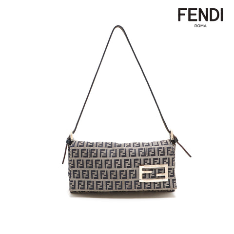 フェンディ FENDI ズッキーノ  ハンドバッグ ネイビー P15054