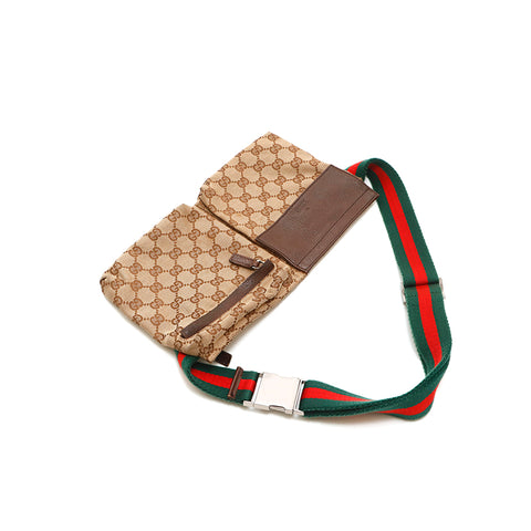 グッチ GUCCI GGキャンバス シェリーライン ウエストバッグ ブラウン P15073