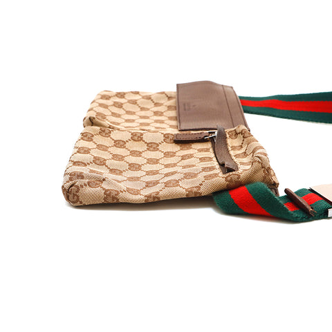 グッチ GUCCI GGキャンバス シェリーライン ウエストバッグ ブラウン P15073