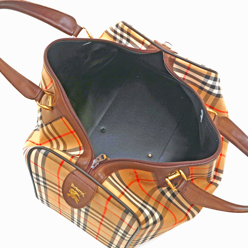 バーバリー BURBERRY ノバチェック ボストンバッグ キャンバス