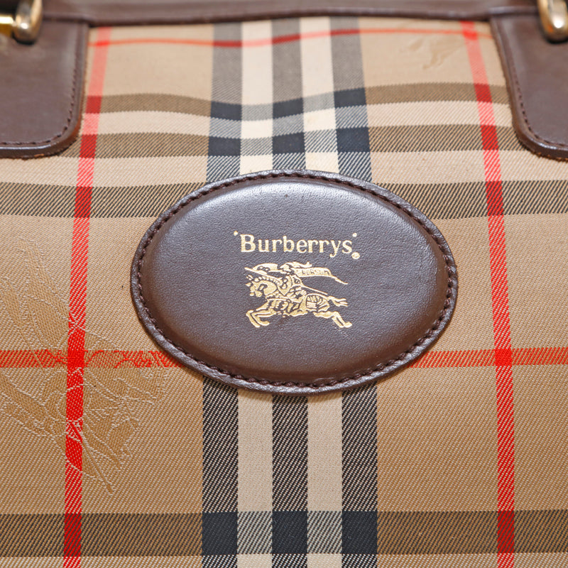 Burberry Nova Check Boston Bag Canvas Beige P15084 – NUIR VINTAGE