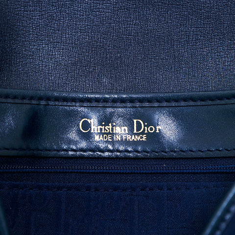 クリスチャンディオール Christian Dior トロッター サテン ショルダーバッグ ネイビー P15096