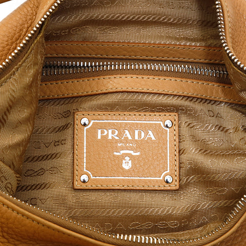 プラダ PRADA ロゴ  ハンドバッグ レザー ベージュ P15106
