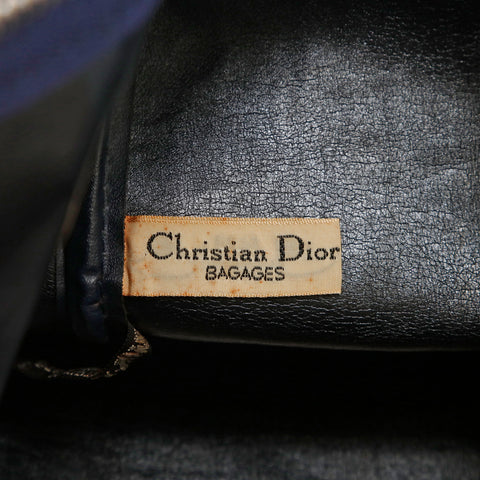 クリスチャンディオール Christian Dior トロッター  ボストンバッグ キャンバス ネイビー P15114