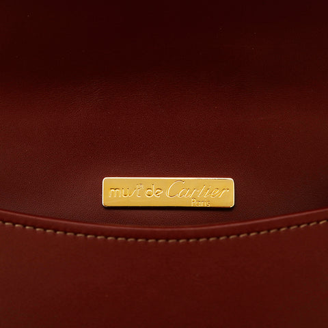 カルティエ CARTIER マストライン ショルダーバッグ ボルドー P15168