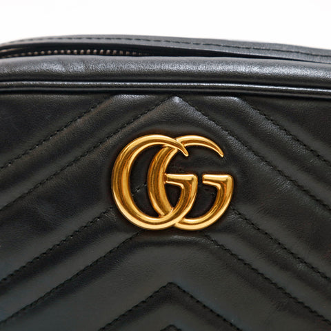 グッチ GUCCI GGマーモント チェーン ショルダーバッグ ブラック P15173