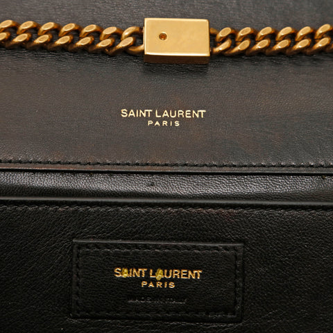 サンローランパリ SAINT LAURENT PARIS YSL スエード ラインストーン チェーン ショルダーバッグ ブラック P15179