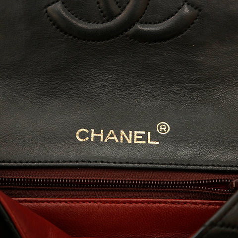 シャネル CHANEL ラムスキン ミニマトラッセ チェーン ショルダーバッグ ブラック P15186