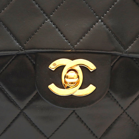 シャネル CHANEL ラムスキン ミニマトラッセ チェーン ショルダーバッグ ブラック P15186