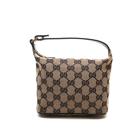 グッチ GUCCI GGキャンバス ポーチ ハンドバッグ ネイビー P15187 ...