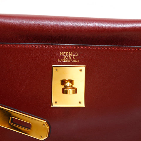 エルメス HERMES ケリー32 G金具 ハンドバッグ □C刻印 1999年 ヴォーガリバー ルビー P15254