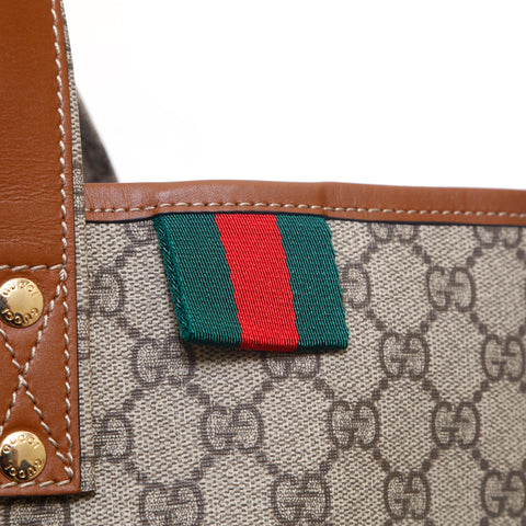 グッチ GUCCI GGキャンバス シェリーライン トートバッグ ブラウン