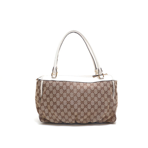 グッチ GUCCI GG アビー トートバッグ ブラウン×ホワイト P15282 