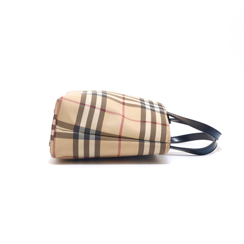 バーバリー BURBERRY チェック チャーム付き ミニ トートバッグ ブラウン P15288