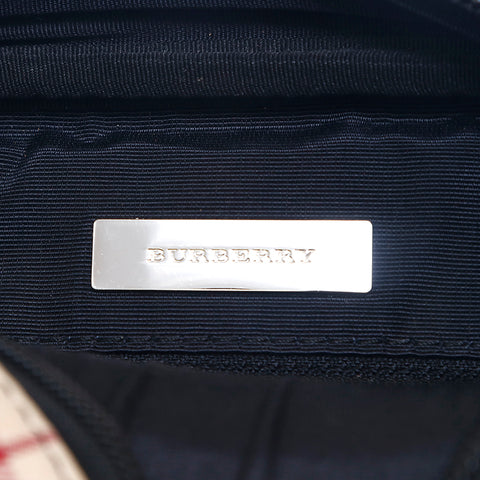 バーバリー BURBERRY ロゴ チェック 斜め掛け ショルダーバッグ ブラック×ベージュ P15301