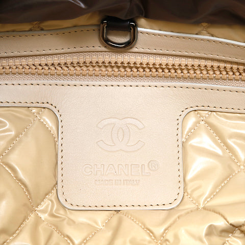 シャネル CHANEL ココマーク コココクーン ナイロン ハンドバッグ カーキ P15308